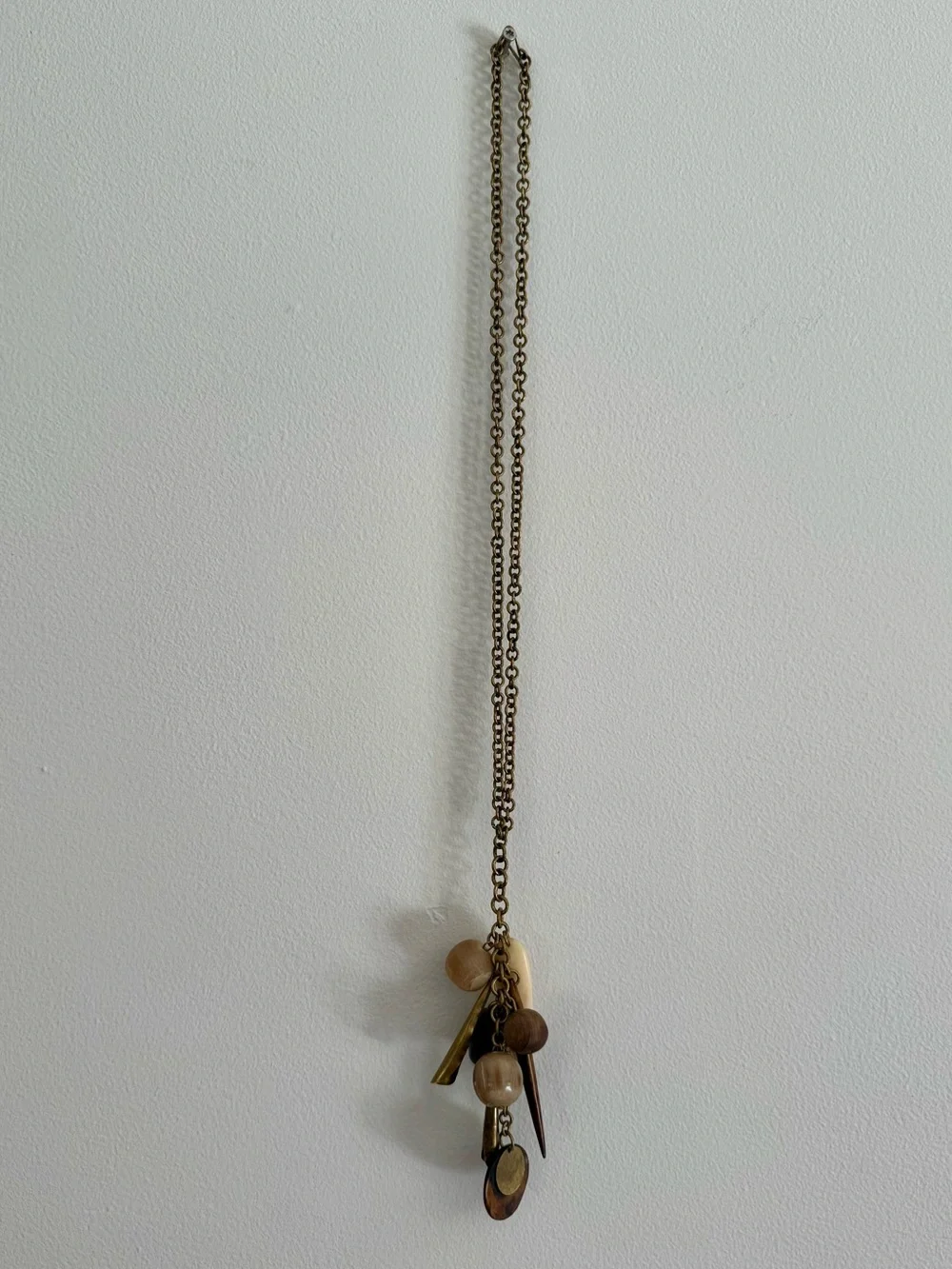 Handmade statement brass bone horn natural materials necklace boho Amsha African